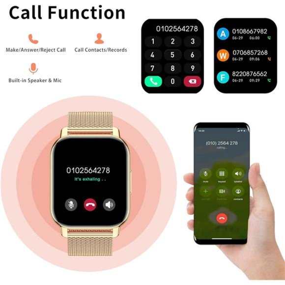Smart Watch Call Receive/Dial, 1.85'' Smartwatch with AI Voice Control - Picture 5 of 6
